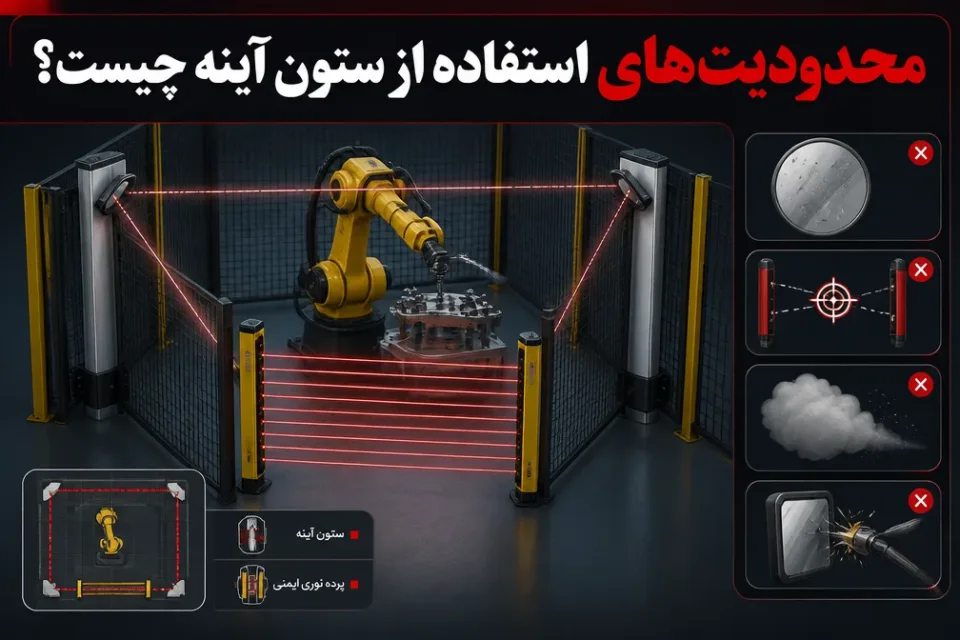محدودیت‌های استفاده از ستون آینه چیست — ستون‌های آینه برای هدایت پرتو پرده نوری و حفاظت چندطرفه از سلول رباتیک
